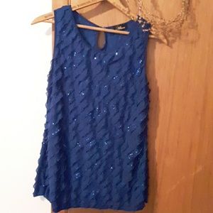 Blue sequin top 💎